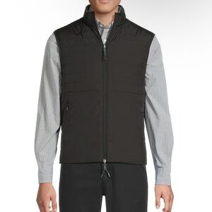 Cremieux Blue Label Hybrid Reversible Vest Black Gray Full Zip Pockets Men’s